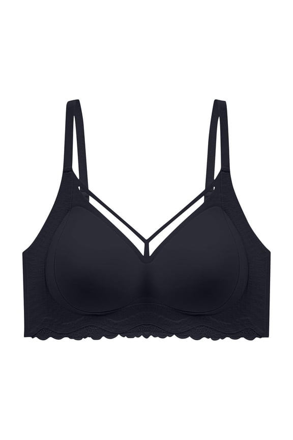 Running Bras for Women High Support Push Up Wireless Soft Bra Full Coverage Supportive Spaghetti Strap Breathable Bra Solid Everyday Bra