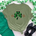 thumbnail image 1 of Cavosen Saint Patrick Day Short Sleeve Womens Tops Flowy Green Shamrock Leopard Print Shirts Crewneck Holiday Blouse Dressy Festival T-Shirts Loose Summer Tees Plus Size 3XL, 1 of 5