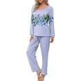 thumbnail image 1 of Cavosen Sexy Pajamas for Women 2 Piece Set Pjs Outfits Sets Long Pants Long Sleeve V-Neck Tops Homewear Sleepwear Lightweight Casual Nightwear Loungewear Fall Winter Clothes, 1 of 5