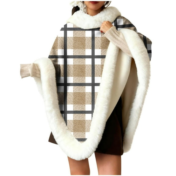 Cavosen Shawl Wraps for Women Fleece Elegant Shawls Plaid Soft Thicken Warm Scarves Oversized Winter Everyday Wear