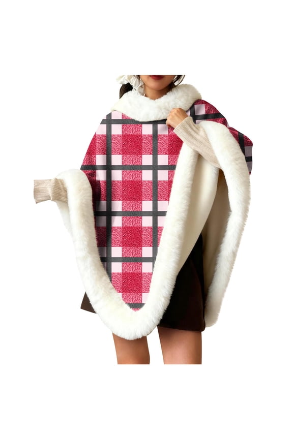 Shawl Wraps for Women Fleece Elegant Shawls Plaid Soft Thicken Warm Scarves Oversized Winter Everyday Wear