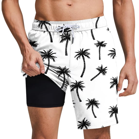 Cavosen Shorts Lounge for Women Drawstring Dries Faster Layered Swim Trunks Elastic Waist Trousers Hawaii Holiday Pants with Pockets
