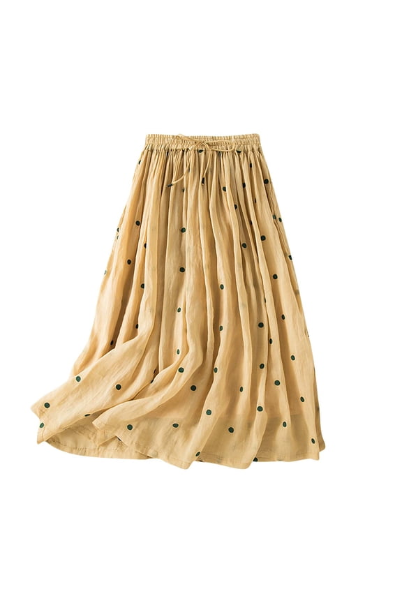 Skirt for Women Cotton Midi Skirts A Line Solid Short Skirts Trendy Date Night Cocktail Party Skirt