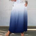 thumbnail image 1 of Cavosen Skirts for Women Y2k Elastic Waist Gradient Midi Skirts Elegant Lightweight Flowy Fashion Dressy Calf Length Skirts with Pocket Work Loose Fall Winter Clothes Blue, 1 of 5