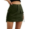 thumbnail image 1 of Cavosen Skorts Skirts for Women Mini Cargo Skirts Summer Skirts Low Rise Plain Pencil Skirts Butt Lift Workwear Dress Button Zipper with Pocket Athletic Beachwear Green M, 1 of 6