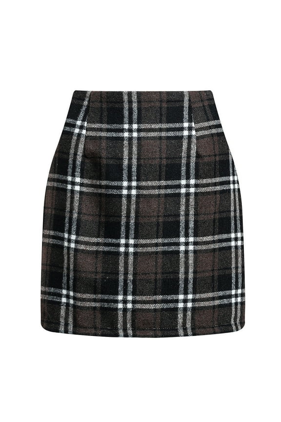 Skorts Skirts for Women Mini Skirts Wool Tight Pencil Skirts High Waist Plaid Stylish Summer Skirts Loose Dress Athletic Beachwear Cute Casual Resortwear Cowgirl Brown S