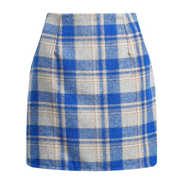 Cavosen Skorts Skirts for Women Mini Skirts Wool Tight Pencil Skirts High Waist Plaid Summer Skirts Loose Dress Athletic Beachwear Cute Casual Resortwear Cowgirl Blue 2XL