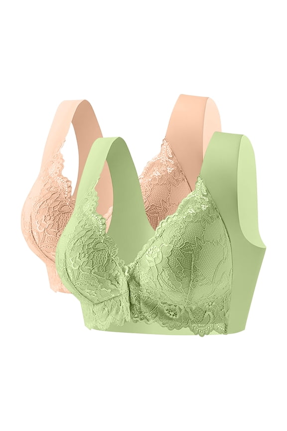 Sleeping Bras for Women Plus Size Seamless Wireless Supportive Bras Push Up Full Coverage Padded Bralettes Wide Straps Tshirt Underwear