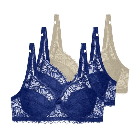 Cavosen Sleeping Bras for Women Plus Size Supportive Bras Push Up Full Coverage Padded Solid Bralettes Wide Straps Breathable Underwear