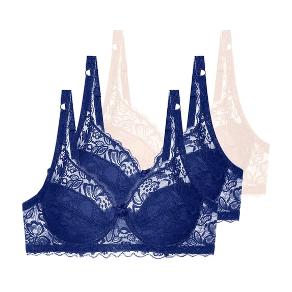 Cavosen Sleeping Bras for Women Plus Size Supportive Bras Push Up Full Coverage Padded Solid Bralettes Wide Straps Breathable Underwear