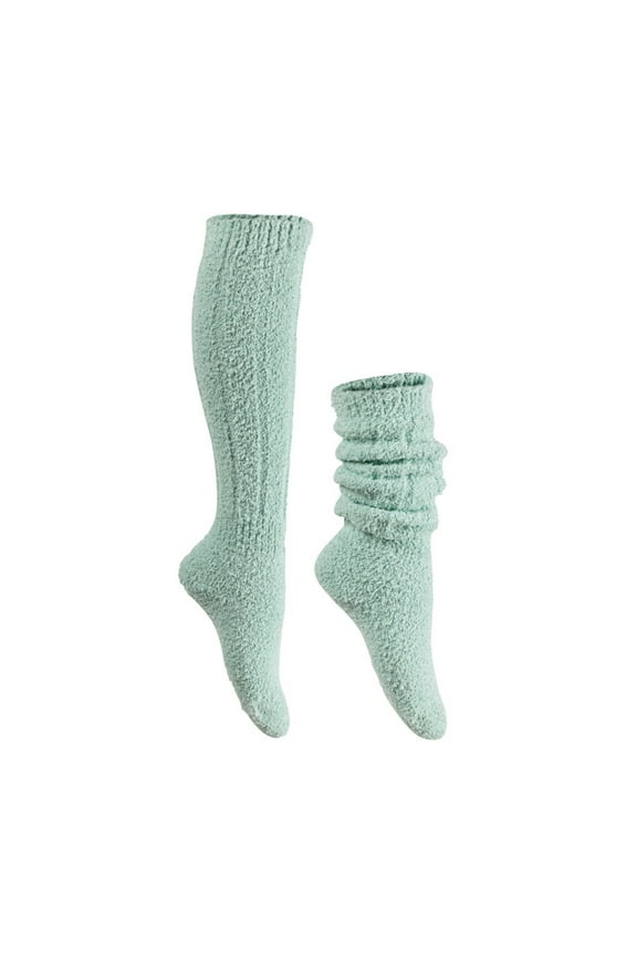 Slouch Socks for Women Fuzzy Fleece Plu Size Stretch Slouch Over the Calf Socks 1Pair