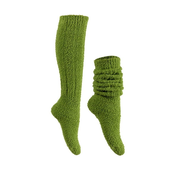 Cavosen Slouch Socks for Women Fuzzy Fleece Plu Size Stretch Slouch Over the Calf Socks 1Pair