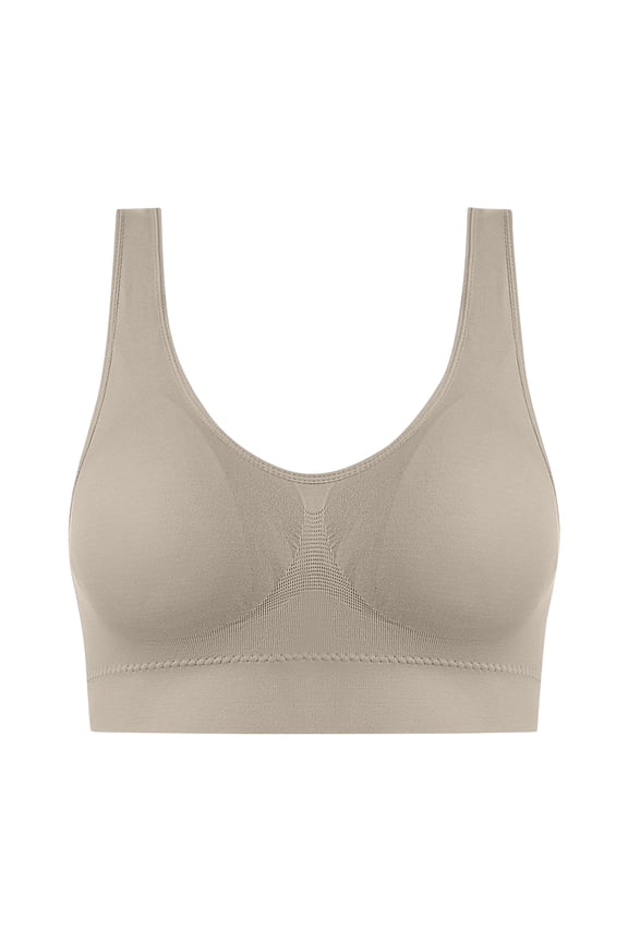 Sports Bras for Women Large Bust Seamless Wireless Supportive Bras Push Up Full Coverage Bralettes Wide Straps Tshirt Comfortable Underwear