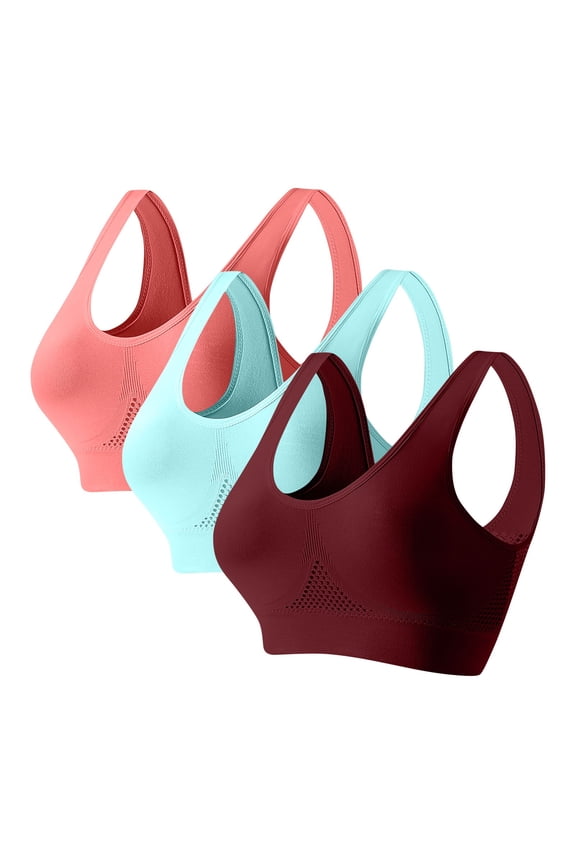Sports Bras for Women Supportive Bras Push Up Full Coverage Padded Solid Bralettes Wide Straps Tshirt Comfortable Underwear