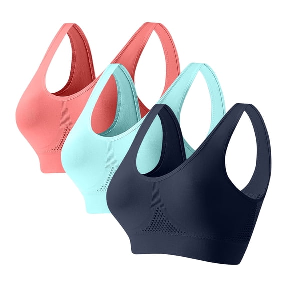 Cavosen Sports Bras for Women Supportive Bras Push Up Full Coverage Padded Solid Bralettes Wide Straps Tshirt Comfortable Underwear