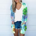 thumbnail image 1 of Cavosen St.Patrick's Day Ladies Cardigan Sweaters Lightweight Open Front Green with Pocket Duster Shamrock Print Holiday Cardigan Long Sleeve Festival Outwear Vacation Sweaters S, 1 of 5