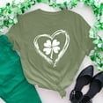 thumbnail image 1 of Cavosen St Patricks Day Ladies Blouses Short Sleeves Dressy Green Shamrock Heart Print Tops Round Neck Irish Holiday Shirts Festival T-Shirts Loose Summer Tees Plus Size 3XL, 1 of 5