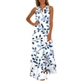 thumbnail image 1 of Cavosen Summer Dress Short Sleeveless V Neck Dress Ladies Flowly Maxi Dress Floral Loose Hawaii Dress, 1 of 8