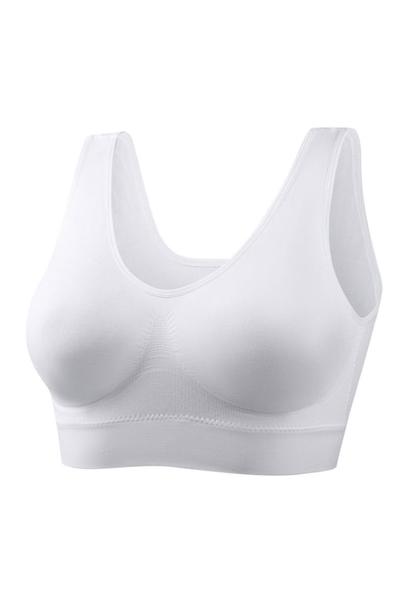 Support Bras for Older Women Plus Size Seamless Wireless Bras Push Up Full Coverage Padded Stretch Bralettes Wide Straps Sleep Underwear