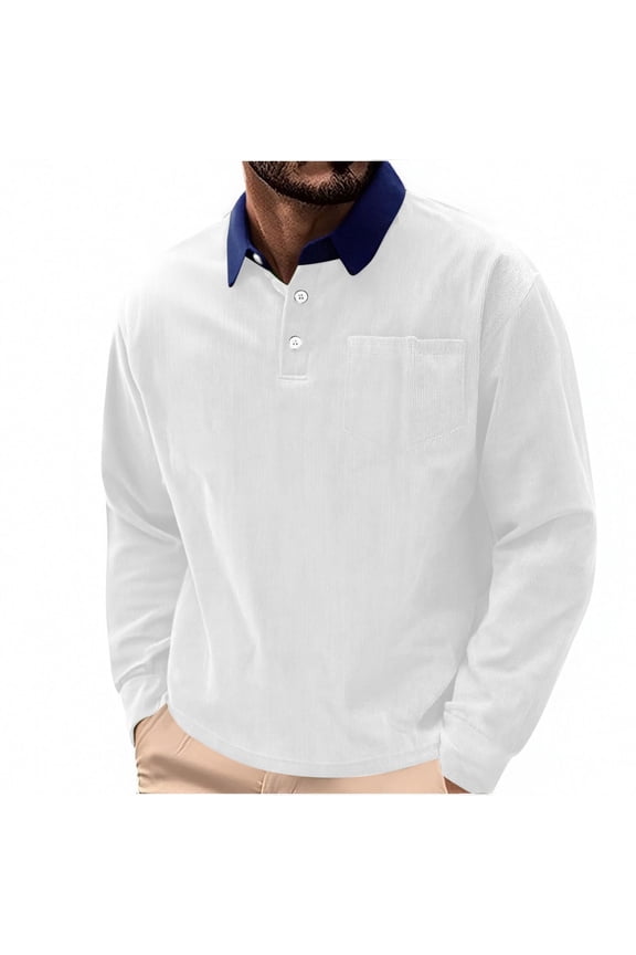 Sweat Shirts for Mens Corduroy Long Sleeve Shirt with Pocket Button Solid Lightweight Dressy Tee Breathable Office Tops