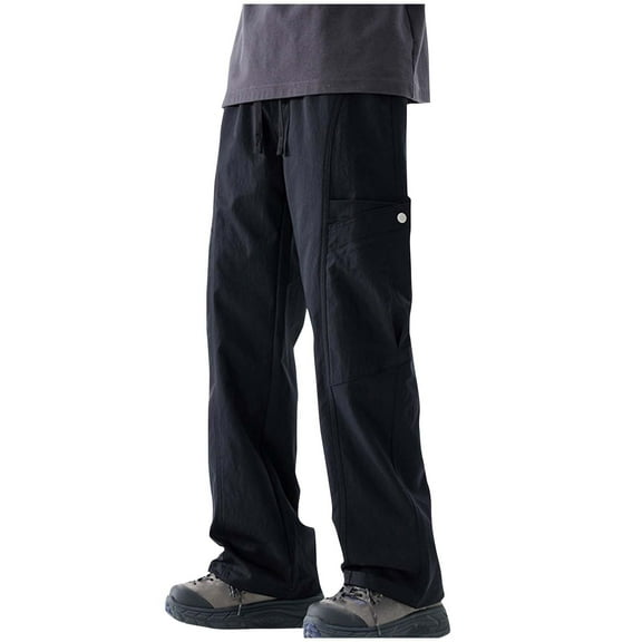 Cavosen Sweatpants Baggy Low waist Trousers with Pockets Solid Elastic Waist Bottoms Drawstring Casual Clothes