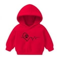 thumbnail image 1 of Cavosen Sweatshirts for Teens Trendy Girls Boys Toddler to Little Kids Fleece Long Sleeve Hooded Pullover Sweatshirts Heart Dog Paw Hoodies Fashion Sweatshirts Coat Red 3T, 1 of 2