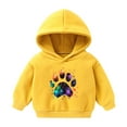 thumbnail image 1 of Cavosen Sweatshirts for Teens Trendy Girls Boys Toddler to Little Kids Fleece Long Sleeve Hooded Pullover Sweatshirts Dog Paw Print Hoodies Fashion Sweatshirts Coat Yellow 7T, 1 of 2