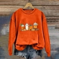 thumbnail image 1 of Cavosen Thanksgiving Day Long Sleeve Womens Sweatshirt Cute Funny Happy Pumpkin Print Casual Orange Sweatshirts Crewneck Pullover Tops Festival Grateful Fall Winter Clothes, 1 of 4