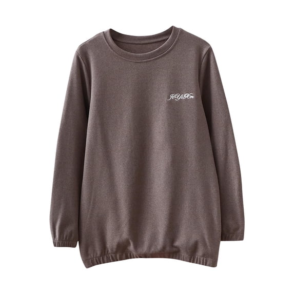 Cavosen Thermal Undershirt Fleece Long Sleeve Crewneck Stretch Base Layer Tee Solid Fitted Underscrubs Soft Comfy Everyday Tops