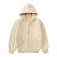 thumbnail image 1 of Cavosen Toddler Sweatshirt Girls Boys Children Kids Fleece Long Sleeve Hooded Sweatshirts Full Zipper Solid Hoodies Stylish Sweatshirts Coat with Pocket Lightweight Brown 90, 1 of 2