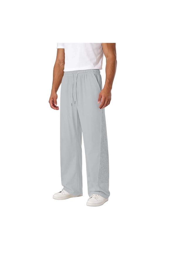 Track Pants Plus Size Mesh Wide Leg Pants with Pockets Elastic Waist Trousers Solid Lightweight Flowy Pants