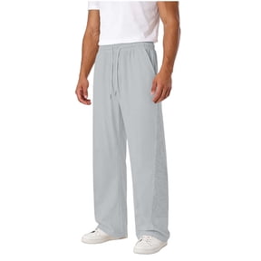 Cavosen Track Pants Plus Size Mesh Wide Leg Pants with Pockets Elastic Waist Trousers Solid Lightweight Flowy Pants