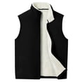thumbnail image 1 of Cavosen Travel Vest Plus Size Sleeveless Fleece Vest with Pocket Solid Padded Loose Jacket Windproof Warm Winter Outerwear, 1 of 9