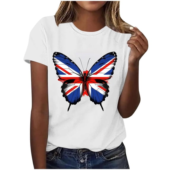 Cavosen USA Shirts for Women 4th of July Shirt Short Sleeve Crew Neck Trendy Patriotic Tee 250 Years Red White and Blue Graphic Shirt Summer Tops
