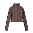 thumbnail image 1 of Cavosen Undershirt Women Fleece Long Sleeve Turtleneck Stretch Base Layer Tee Thermal Solid Fitted Underscrubs Soft Comfy Trendy Tops, 1 of 9