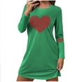 thumbnail image 1 of Cavosen Valentine's Day Womens Plus Size Pajamas Long Sleeve Soft Crew Neck Shirt Pants Heart Printed Breathable Casual Sleepwear Green M, 1 of 6