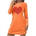 thumbnail image 1 of Cavosen Valentine's Day Womens Plus Size Pajamas Long Sleeve Soft Crew Neck Shirt Pants Heart Printed Breathable Casual Sleepwear Orange XL, 1 of 6