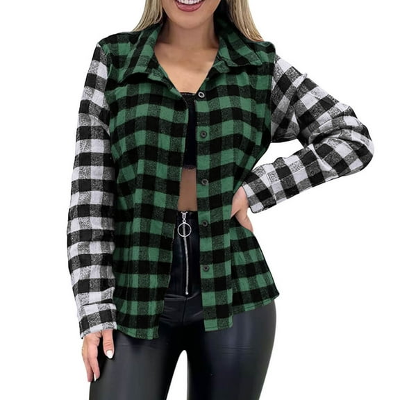 Cavosen Vest Tops for Women Lapel Sleeveless Vest with Pocket Button Plaid Long Jacket Windproof Warm Versatile Outerwear