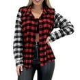 thumbnail image 1 of Cavosen Vest Tops for Women Lapel Sleeveless Vest with Pocket Button Plaid Long Jacket Windproof Warm Versatile Outerwear, 1 of 5