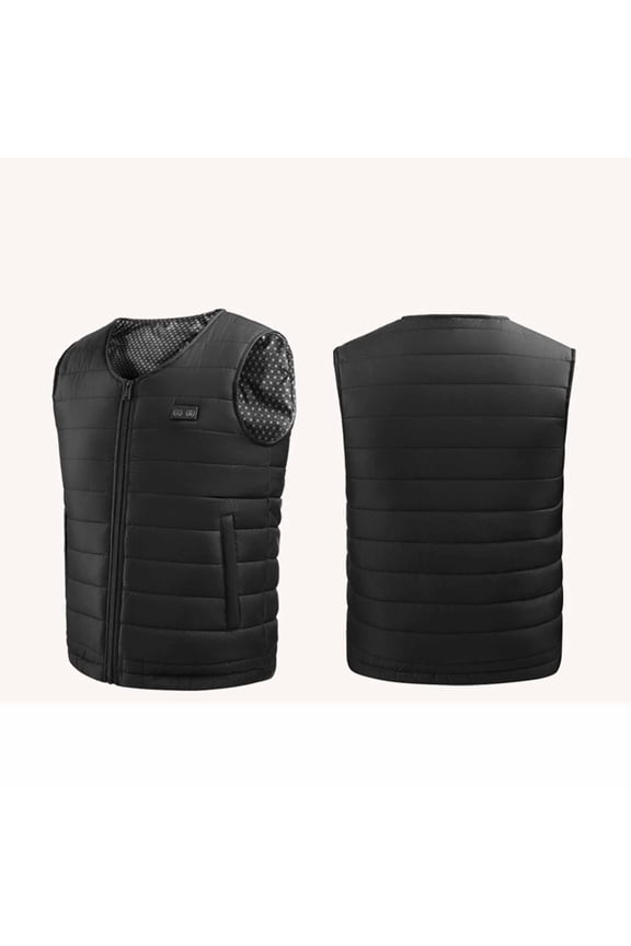 Vest for Men Sleeveless Electric Heated Vest with Battery Zipper Hooded Loose Jacket Windproof Warm Trendy Outerwear