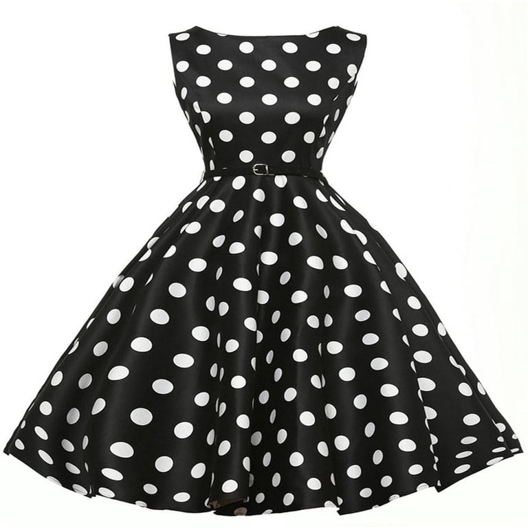 Cavosen Vintage Dresses for Women 1950 Fit and Flare Dress Retro Polka Dots Midi Tea Dress Sleeveless Knee Length Party Dress Round Neck A Line Cocktail Dress Cinched Belt Evening Prom Gown - Cavosen Vintage Dresses for Women 1950 Fit and Flare Dress Retro Polka Dots Midi Tea Dress Sleeveless Knee Length Party Dress Round Neck A Line Cocktail Dress Cinched Belt Evening Prom Gown -