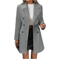 thumbnail image 1 of Cavosen Warm Coats for Women Winter Thicken Wool Notch Lapel Single Breasted Long Pea Coat with Pocket Long Sleeve Solid Oversized Jackets Soft Warm Trench Outwear, 1 of 9