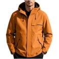 thumbnail image 1 of Cavosen Water Repellent Rain Jacket Men Zipper Raincoat with Hood Packable Drawstring Ripstop Jacket Outdoor Hiking Windbreaker Trench Coats, 1 of 9