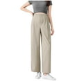 thumbnail image 1 of Cavosen Wide Leg Yoga Pants Maternity Over The Belly High Waist Wide Leg Casual Palazzo Pants Solid Pregnancy Pants Breathable Trendy Pants Khaki 2XL, 1 of 5