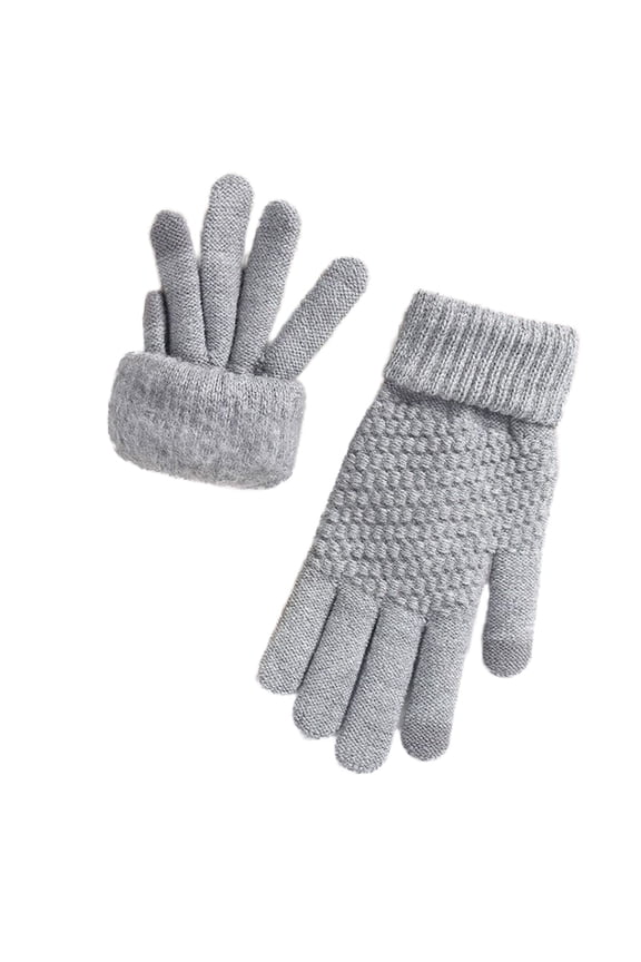 Winter Gloves for Women Touch Screen Long Cuff Windproof Fleece Knit Gauntlets Comfortable Elastic Cuff Mittens