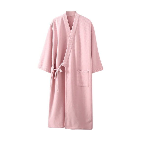 Cavosen Winter Robes for Women Fleece Warm Knee Length Bathrobe with Pocket Belt Soft Comfortable Everyday Housecoat