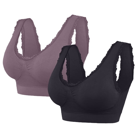 Cavosen Wireless Push up Bra Lace Wireless Bras Push Up Solid Stretch Bralettes Wide Straps Breathable Tshirt Comfortable Underwear