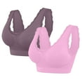 thumbnail image 1 of Cavosen Women Bras Wireless Lace Wireless Bras Push Up Solid Stretch Bralettes Wide Straps Breathable Tshirt Everyday Underwear, 1 of 8