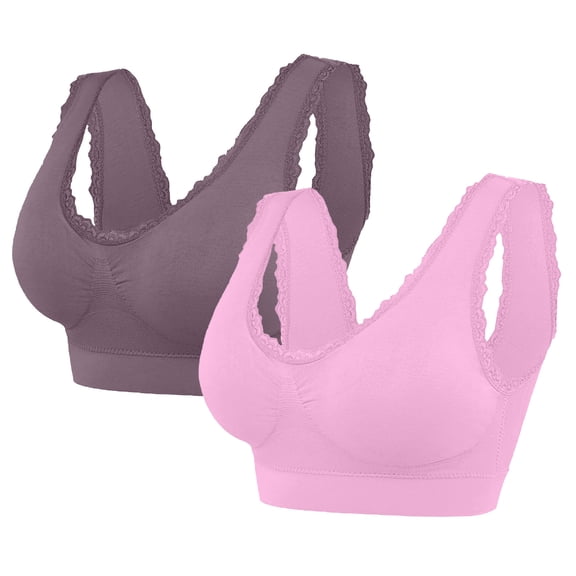 Cavosen Women Bras Wireless Lace Wireless Bras Push Up Solid Stretch Bralettes Wide Straps Breathable Tshirt Everyday Underwear