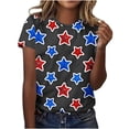 thumbnail image 1 of Cavosen Women Short Sleeve Tops Crew Neck Casual Patriotic Tee Red White and Blue Graphic Shirt Summer Loose Tops, 1 of 5